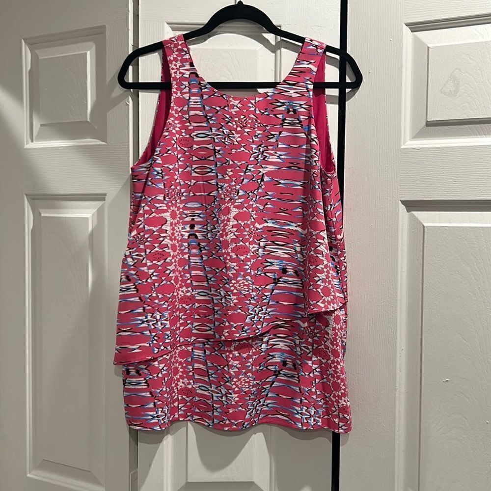 Cooper & Ella Pink Layered Blouse, Size Large